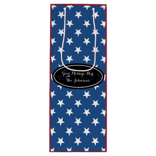 Aangepaste cadeautas voor wijn | Patriottisch ster (Voorkant)