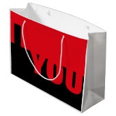 Aangepaste cadeautassen ontworpen voor gevoelens groot cadeauzakje (Achterkant Gekanteld)