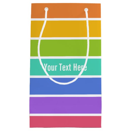 Aangepaste cadeautassen voor regenboogkleuren klein cadeauzakje (Voorkant)