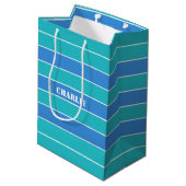 Aangepaste cadeautassen voor striptiepatroon medium cadeauzakje (Achterkant Gekanteld)