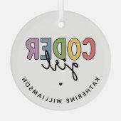 Aangepaste cadeautjes voor het meisjesprogramma vo glas ornament (Achterkant)