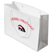 AANGEPASTE CADEAUZAK DIEREN IN SANTA HATS GROOT CADEAUZAKJE (Achterkant Gekanteld)