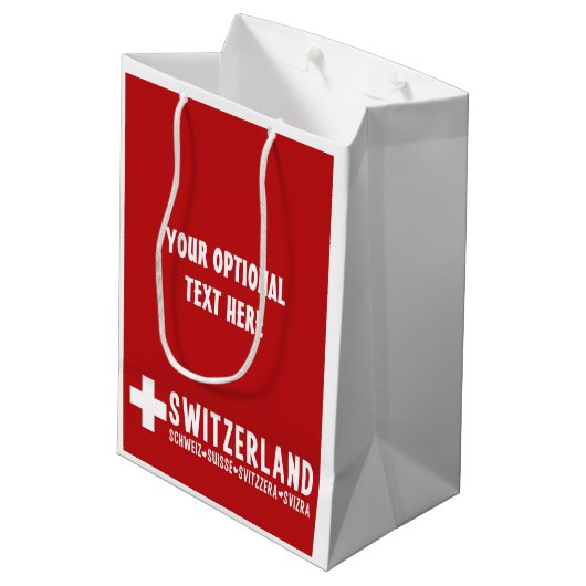 Aangepaste cadezak voor SWITZERLAND Medium Cadeauzakje (Achterkant Gekanteld)