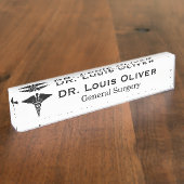 Aangepaste Caduceus Medische Arts MD Dokter Naambordje (Zijkant)