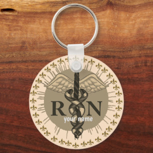 Aangepaste Caduceus RN Nurse sleutelhanger