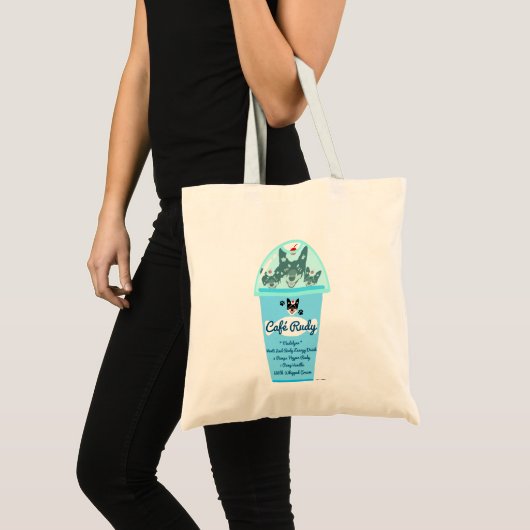 Aangepaste Café Dog-Drink Tote Bag (Voorkant (product))