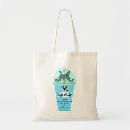 Aangepaste Café Dog-Drink Tote Bag (Voorkant)
