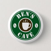 Aangepaste café met ronde naam badge-knoppen ronde button 5,7 cm (Voorkant)