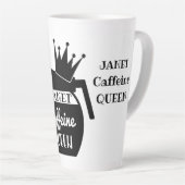 Aangepaste Caffeine QUEEN Coffee Pot Latte Mok (Rechterhoek)