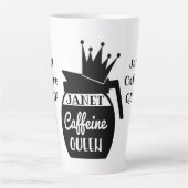Aangepaste Caffeine QUEEN Coffee Pot Latte Mok (Voorkant)