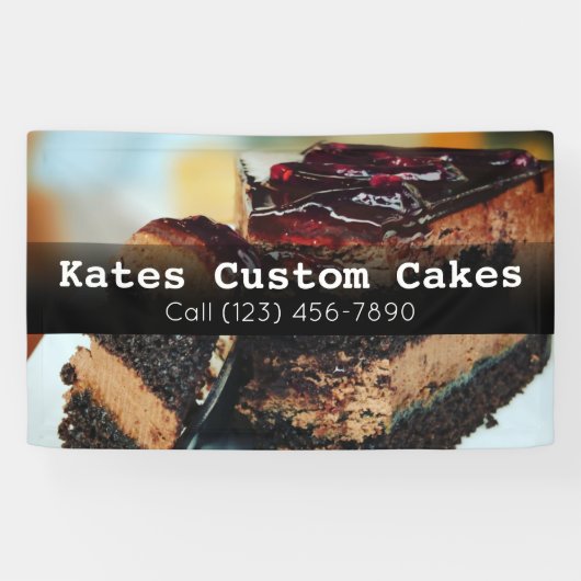Aangepaste Cake Baker Business Banner (Horizontaal)