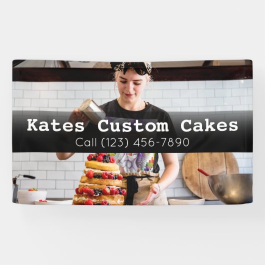 Aangepaste Cake Baker Business Banner (Horizontaal)