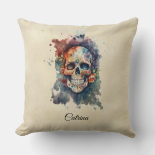 Aangepaste Calavera Hermosa Dag van de Doden Sched Kussen