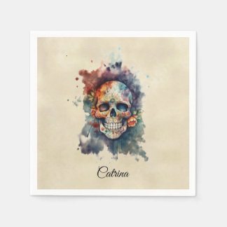 Aangepaste Calavera Hermosa Dag van de Doden sched Servet
