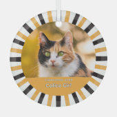 Aangepaste Calico Kat Foto Glas Ornament (Voorkant)