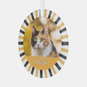 Aangepaste Calico Kat Foto Glas Ornament (Voorkant links)