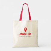 Aangepaste California Heart Map Marker GPS-coördin Tote Bag (Achterkant)