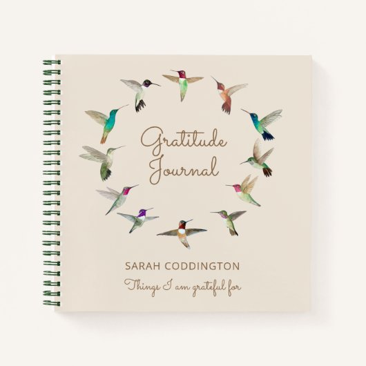 Aangepaste California Hummingbird Gratitude Notitieboek (Voorkant)