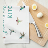 Aangepaste California kolibries keukenhanddoeken (Quarter Fold)