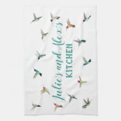 Aangepaste California kolibries keukenhanddoeken (Verticaal)