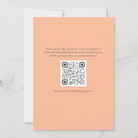 Aangepaste California Poppy Peach Bloemenbruiloft Kaart (Achterkant)