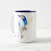 Aangepaste California Scrub Jay Tweekleurige Koffiemok (Voorkant links)