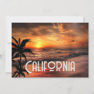 AANGEPASTE CALIFORNIË ZONSONDERGANG STRAND NATUUR KAART