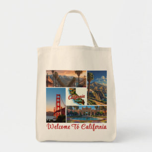 Aangepaste Californische stadslandmerken Fotocolla Tote Bag