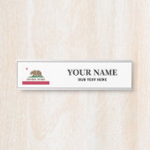 Aangepaste Californische vlag hangende bureaunaam  Deurbordje (Voorkant)
