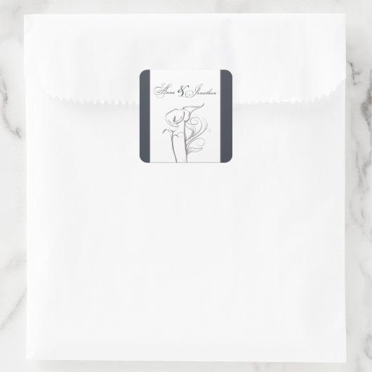 Aangepaste Calla lelie bruiloft Sticker (Tas)