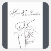 Aangepaste Calla lelie bruiloft Sticker (Voorkant)
