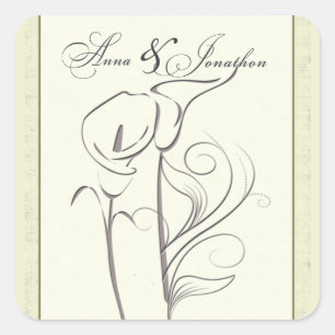 Aangepaste Calla lelie bruiloft Sticker