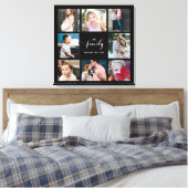 Aangepaste Calligrafie Familie 8 Foto Collage Canvas Afdruk (Insitu (Slaapkamer))