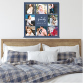 Aangepaste Calligrafie Familie 8 Foto Collage Canvas Afdruk (Insitu (Slaapkamer))