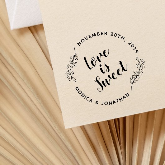 Aangepaste Calligrafie-liefde is een mooie botanis Rubberstempel