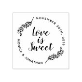 Aangepaste Calligrafie-liefde is een mooie botanis Rubberstempel (Afrduk)