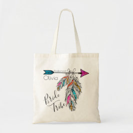 Aangepaste Calligrafie Native Bride Tribe Arrow Tote Bag