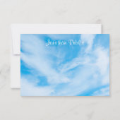 Aangepaste Calligrafie Script Name Blue Sky Sjablo Notitiekaartje (Achterkant)