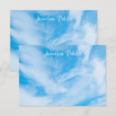 Aangepaste Calligrafie Script Name Blue Sky Sjablo Notitiekaartje (Voorkant / Achterkant)