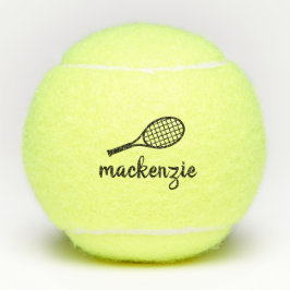Aangepaste Calligrafie-scriptnamen Tennis Balls Tennisballen