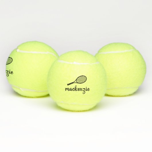 Aangepaste Calligrafie-scriptnamen Tennis Balls Tennisballen (Multi)