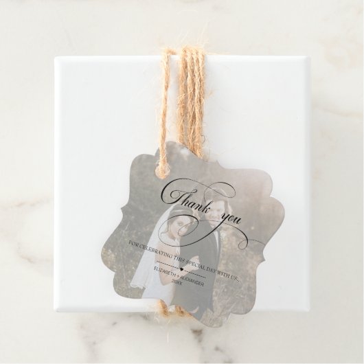 Aangepaste Calligrafiescript - Berichten voor foto Bedankjes Labels (In situ)