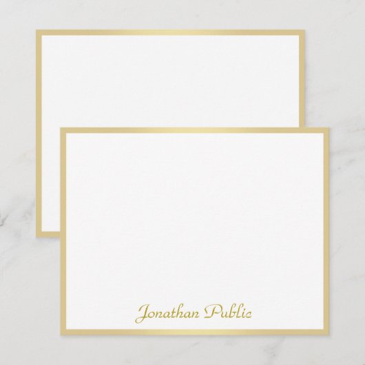 Aangepaste Calligraphed Sjabloon Gold Script naam (Voorkant / Achterkant)