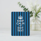 Aangepaste CALM-Jouw tekst KEEP op blauwe strepen (Staand voorkant)