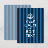 Aangepaste CALM-Jouw tekst KEEP op blauwe strepen (Voorkant / Achterkant)