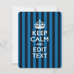 Aangepaste CALM-Jouw tekst KEEP op blauwe strepen