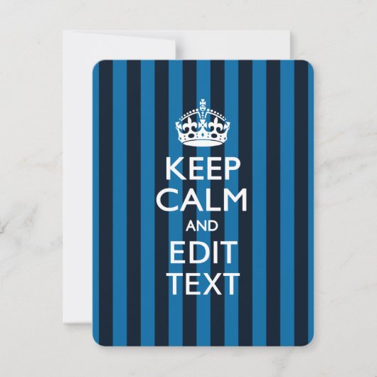 Aangepaste CALM-Jouw tekst KEEP op blauwe strepen (Voorkant)