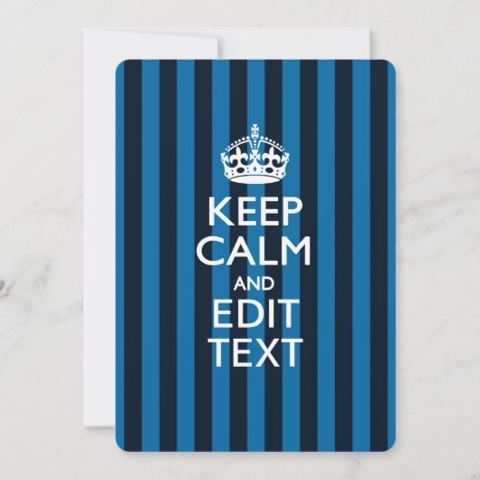 Aangepaste CALM-Jouw tekst KEEP op blauwe strepen (Voorkant)
