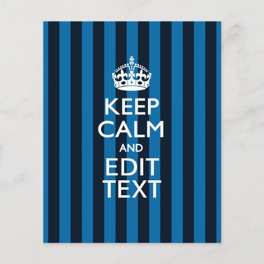Aangepaste CALM-Jouw tekst KEEP op blauwe strepen Flyer (Voorkant)