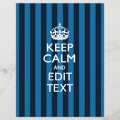 Aangepaste CALM-Jouw tekst KEEP op blauwe strepen Flyer (Voorkant)